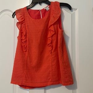 Jcrew Factory Pink Ruffle Top